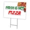 Signmission Fresh & Hot Pizza Yard Sign & Stake outdoor plastic coroplast window, C-2436 Fresh & Hot Pizza C-2436 Fresh & Hot Pizza - alternate 1